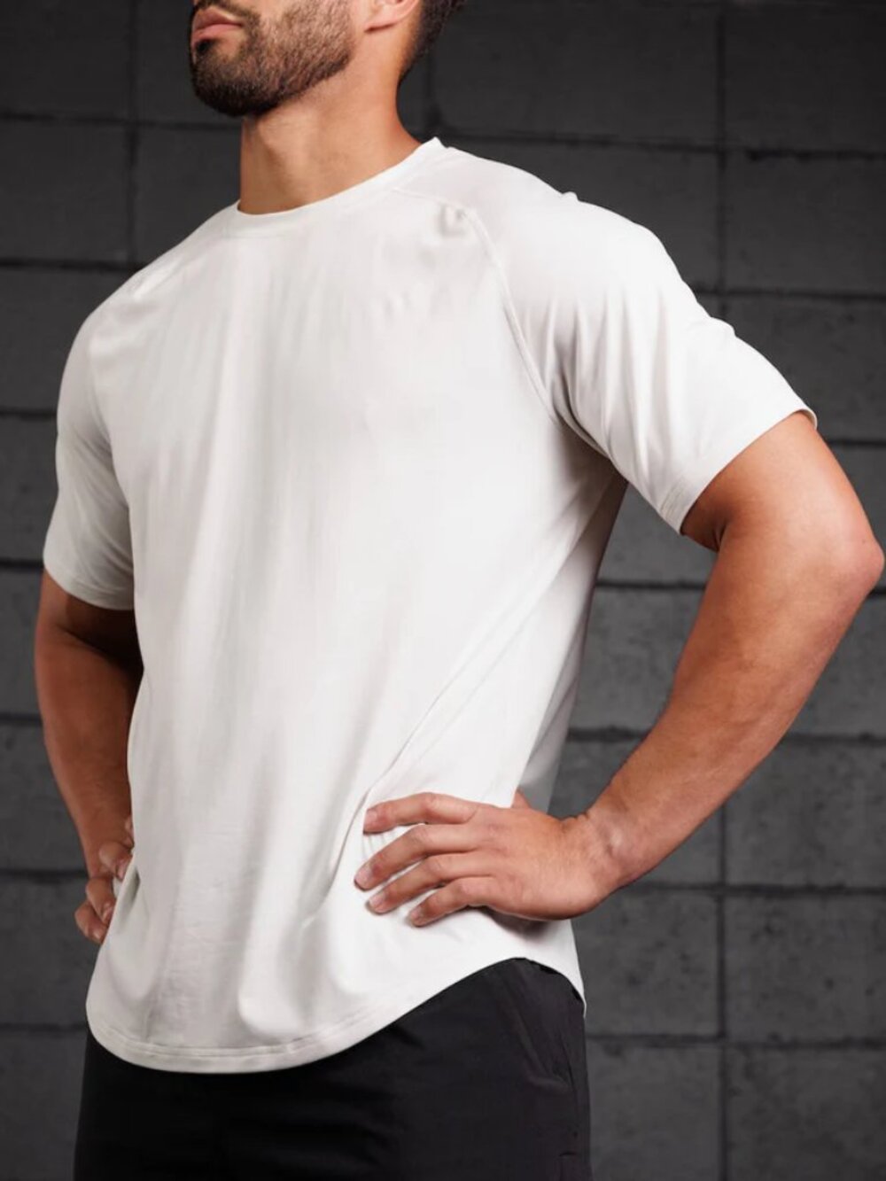 NWT Endeavor Athletic Mens SmartTech Raglan Performance Tee Stone Medium
